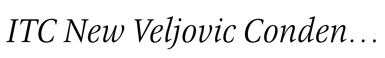 ITC New Veljovic Condensed Book Italic